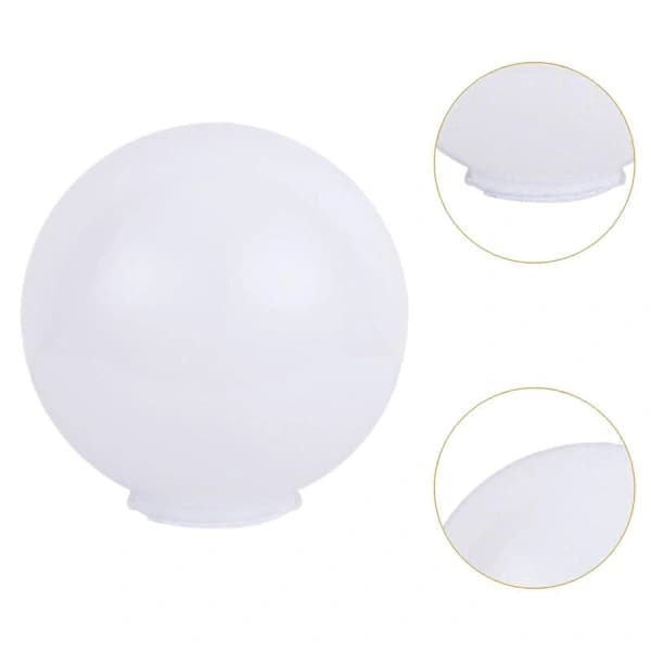 Solar Lamp Globe Shade - Easy Installation Round White Lampshade for Ceiling Lights & Lamp Posts 25cm 9.84 inches