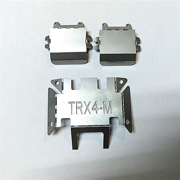 3 stk. rustfrit stål chassis rustning akselbeskytter glideplade til TRX4M 1/18 RC Crawler bil opgraderingsdele