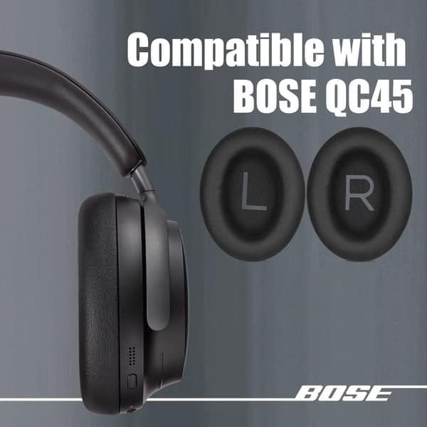 INF Ørepuder til Bose QC45 hovedtelefoner Sort