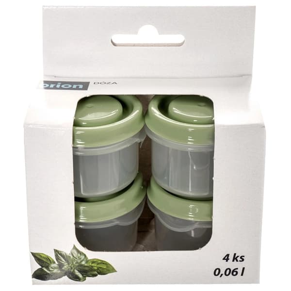 Set med 4 lufttäta såsbehållare, 50 ml, med lock