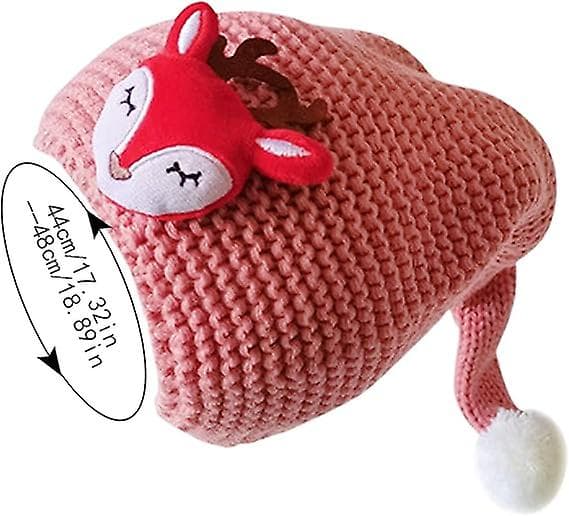 Barnhatt Stickad Julhatt Vinter Nyår Julgåva Pojke Flicka Hjort och Rosa