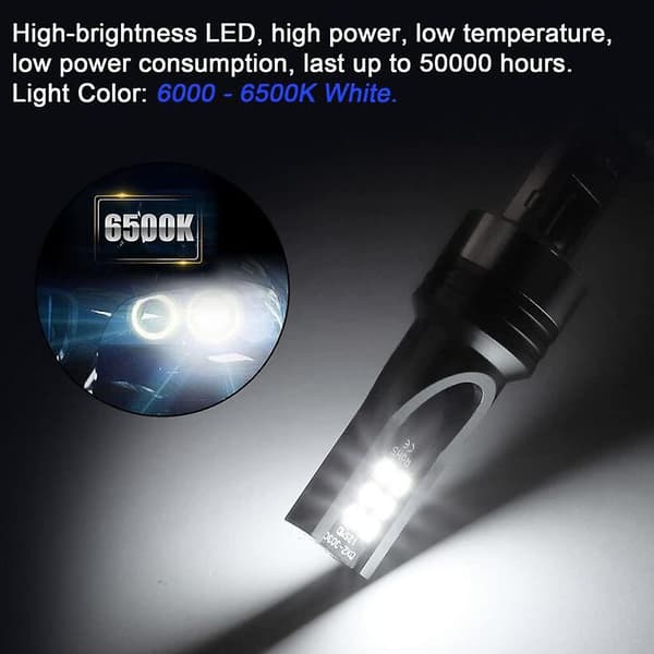 H1 LED-frontlys, 1500 lm Mini LED H1-pærer Bilsett, Plug and Play Halogenutskifting, Nærlys og Fjernlys, Canbu 2 stk 2 pcs