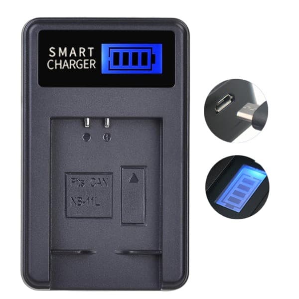 Portable LCD USB Battery Charger for NB11L A3400 IS Cameras, Convenient Power Source