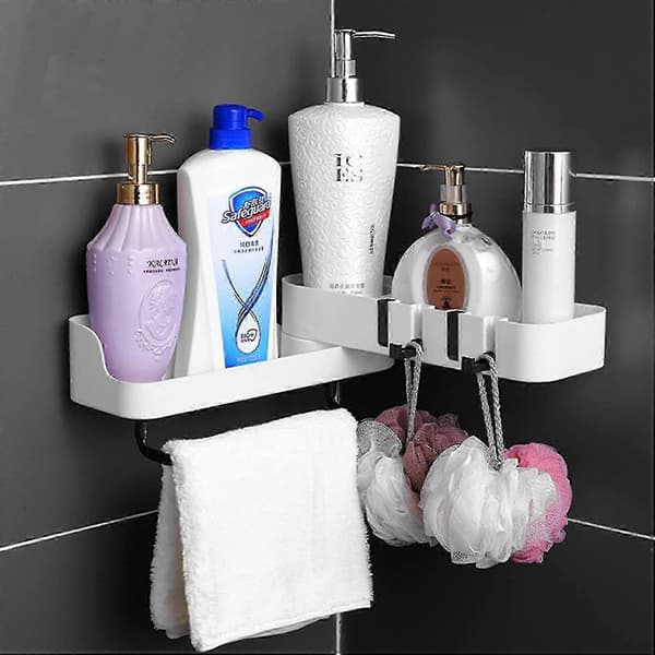 Corner Shelf Shower Basket Rotatable Shower Shelf Without Drilling
