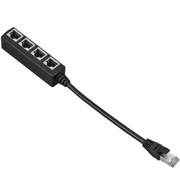 1 til 4 RJ45 Ethernet Splitter Netværkskabeladapter til Netværksudvidelse i LAN