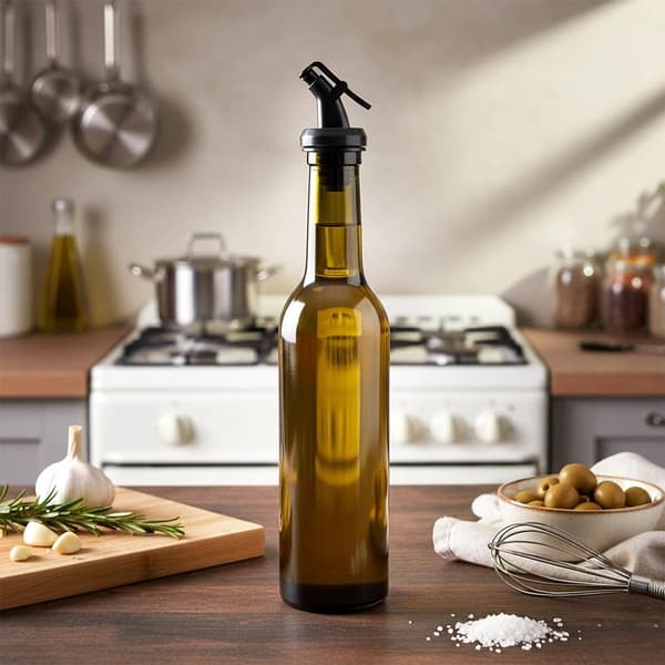 Olie- eller eddikeflaske, tonet glas, 380 ml