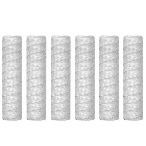 10 mikron 10\" x 2,5\" trådlindet sedimentvannfilterpatron, 6-pakning