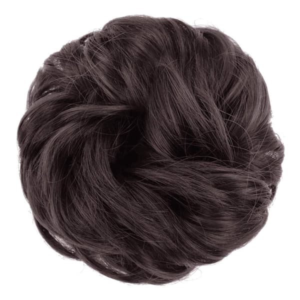Slarvig syntetisk chignon scrunchie hårknut 6# mörkbrun 6#-Dark Brown