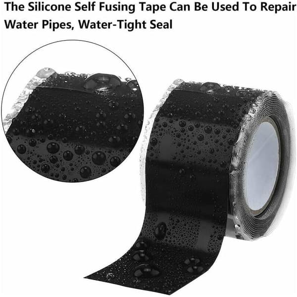 1,5 M Sort Selvsmeltende Silikone Reparationstape, 2,5 mm Bredde, Selvforseglende Isolerende Tape