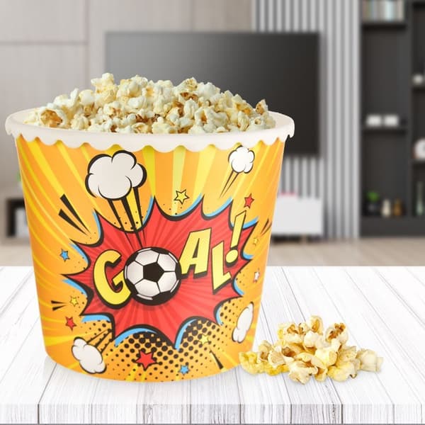 Fodbold-popcornskål 2L Genanvendelig til filmaftener