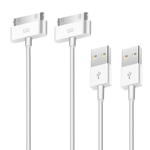 2-pakning 30-pinners USB-ladekabel for eldre iPhones og iPads - Hvit-FX-
