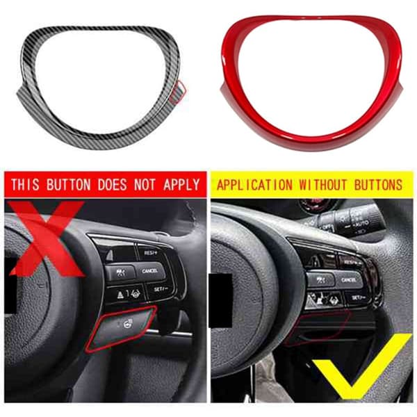 For Vezel -V 2021 2022 Bil Interiør Ratt Ring Panel Deksel Trim Dekorasjon Ramme Rød C