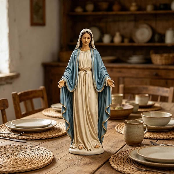 Jungfru Marias staty Katolsk Jungfru Marias staty, Jungfru Marias figurprydnad för heminredning Religiös present