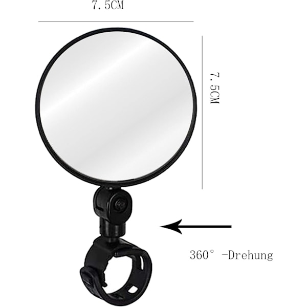 2-pack Universal Bicycle Handlebar Mirrors, Swivel Reflector, Handle