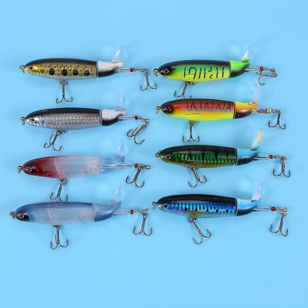 8 kpl Whopper Plopper 11 cm 15 g kelluva popper-viehe vaappu