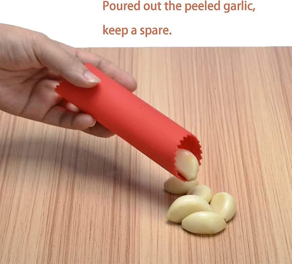 Garlic Peeler Roller Set, Food Grade Silicone, Easy Clean Kitchen Tool for Home Cooking, Black 2-Pack