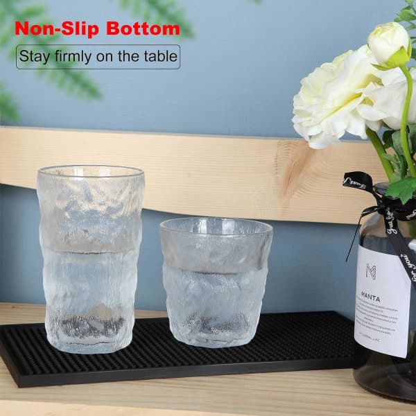 Sort hjemmebar måtte, 30*15 cm ølmåtte, skridsikker PVC barmåtte