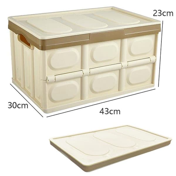 Storage Boxes Organizer - Stackable, Foldable Boxes with Lids - Storage Container Organizer_OF Brown S1 Brun S1