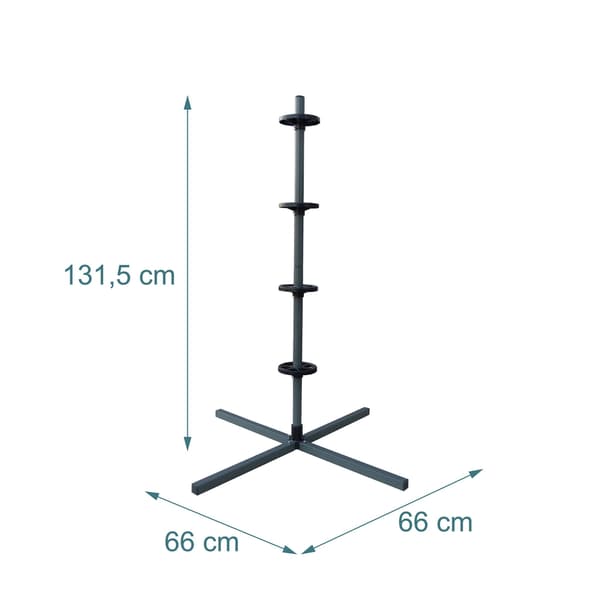 Dekkstativ i stål for 4 dekk, 285 mm bredde, 120 kg last