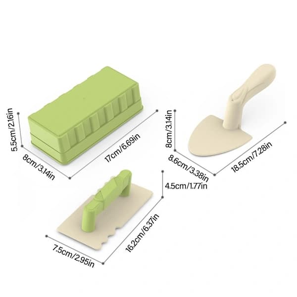 3 stk Strandlekesett Grave Sand Kit Skrape Spade