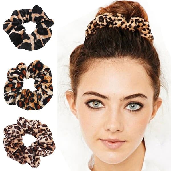Hårband med leopardtryck Scrunchie Elastisk Scrunchy Hästsvanshållare Hårband ^PN