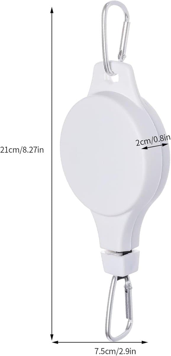 6 Garden Hooks - Retractable Plant Pulley, Adjustable Height - for Baskets and Pots - White - 90 cm