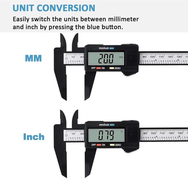 Adoric Digital Caliper - 0-6\" Electronic Measuring Tool with Large LCD Display