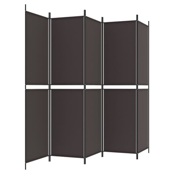 vidaXL Romdeler 5 paneler brun 250x200 cm stoff Brun 5460