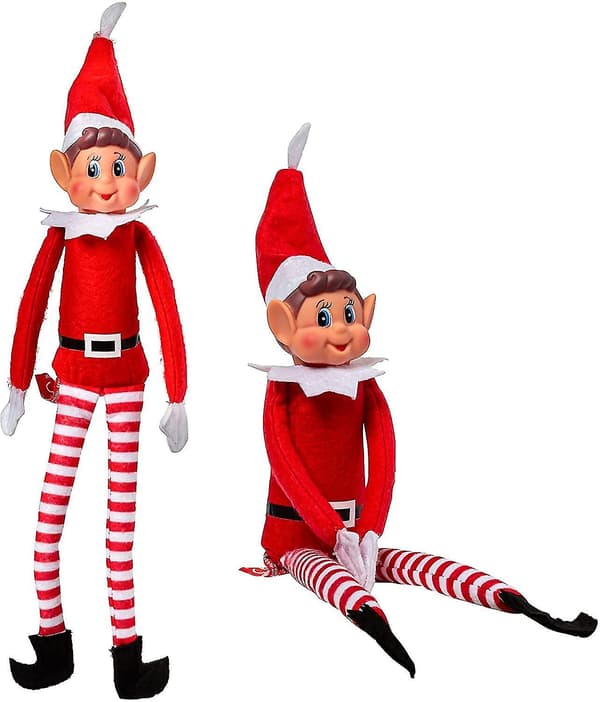 Naughty Gnome Plush Toy with Velcro Hands - Long-legged Santa with Hat-FX-