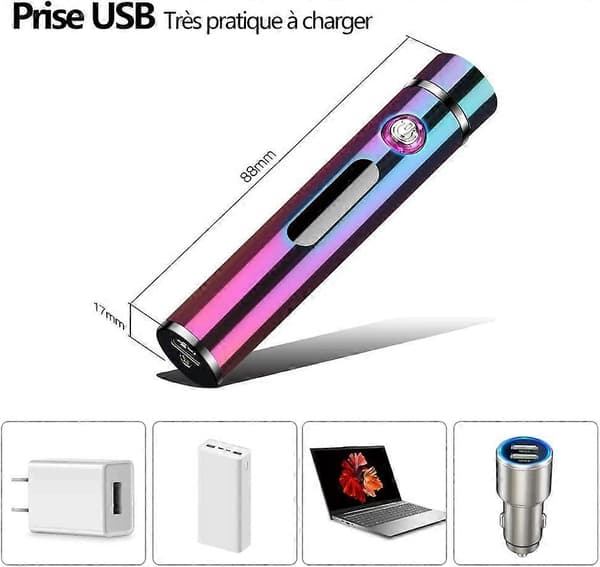 Electric Lighter, USB Rechargeable Lighter, Arc Lighter with Power Indicator Light, Flameless Lighter, Windproof Portable Lighter, Mother's Day Gift for Me