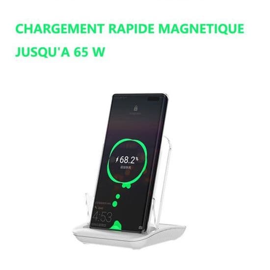 65W 2-i-1 rask trådløs induksjonslader Qi hvit