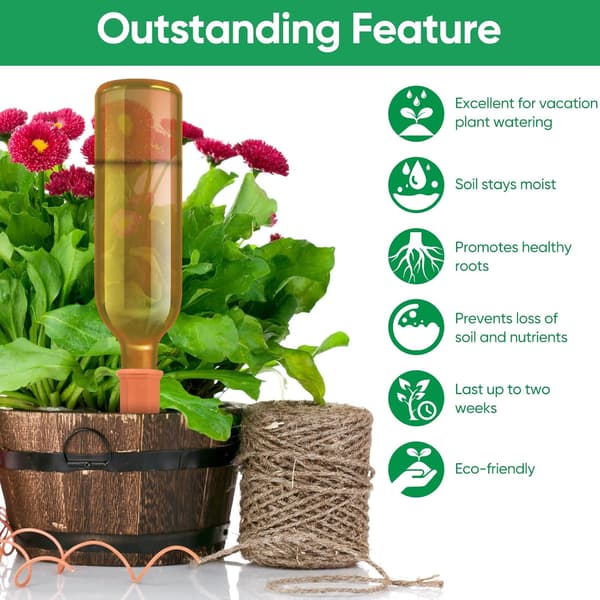 [LD] Clay Watering Cone, 10-Pack Automatic Watering System, Drip Irrigation Kit Compatible with Potted Plants