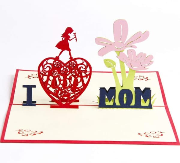 3D-bursdagskort Jeg elsker mamma, 10x15 cm, papir