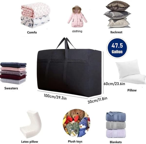 3-pack 180L Large Storage Bags, Strong Packing Boxes for Moving, Large Moving Boxes for Clothes, Quilts, Bedding, Moving Home