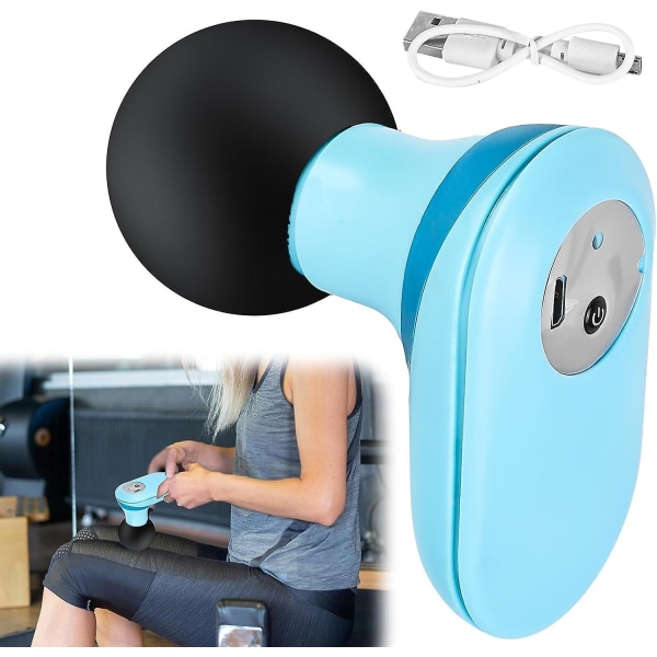 Massagepistol: Massagepistol Minimassageapparat med 6 hastigheter Massagepistol Elektrisk för nackmassage Handmassageapparat Skuldermassagerare Ryggmassageapparat (himmelblå)