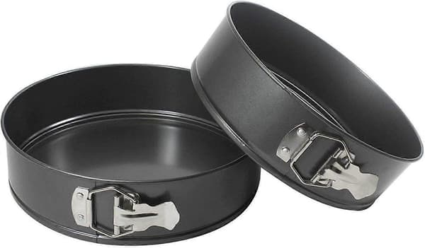 Sæt med 2 runde kageforme 23 cm non-stick springform løs bund bageplade