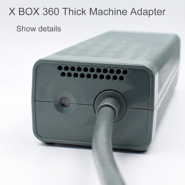 Xbox 360 tykk konsoll strømadapter med kabel