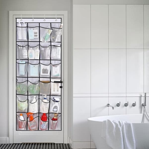 Hanging Storage Bag, Hanging Shoe Rack with 24 Pockets, Multifunctional Hanging Organizer for Bedroom Bathroom