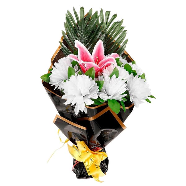 Kunstig Blomsterbuket til Gravsted Udendørs Gravdekoration