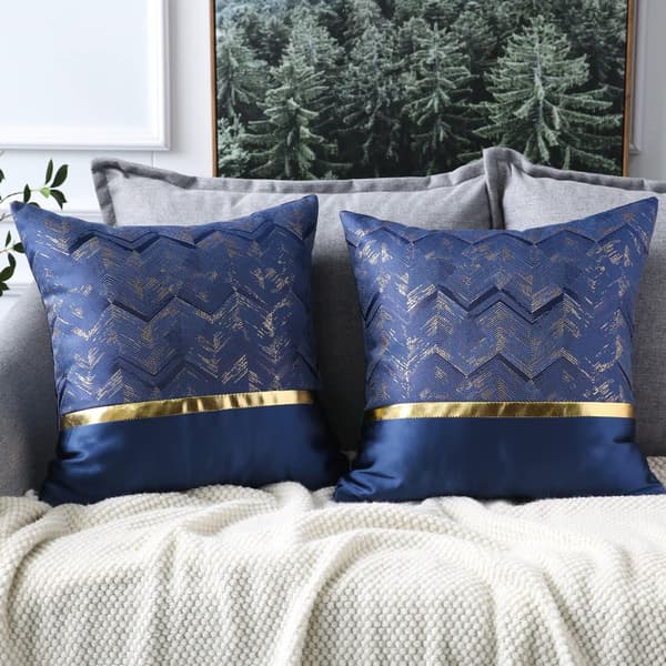 45 x 45 cm Lilla Pudebetræk Sæt med 2 stk., Guld Læder Flydende Mønster, Polyester, Seng Sofa Bil