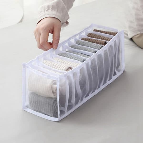 3-pack Underwear Storage Box Sock Box Divided Grid Household Drawer Organizer