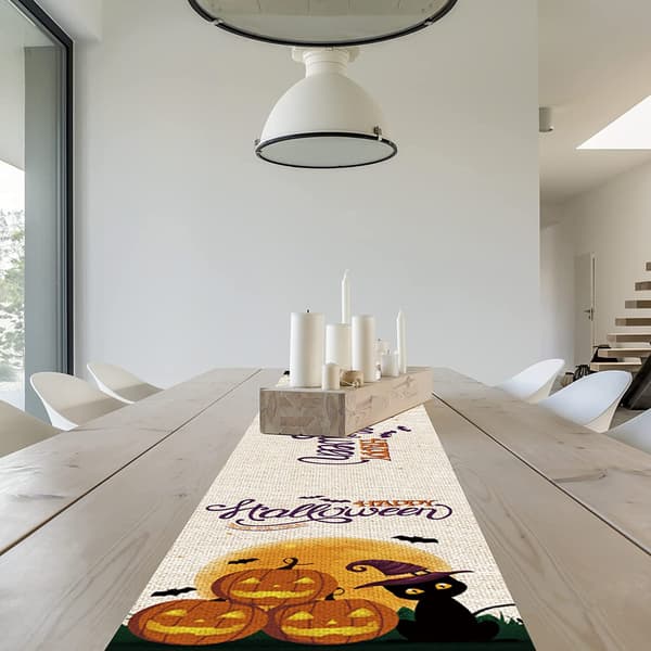 Påske Halloween Gresskar Flaggermus Lin-look Bordløper 33x183 cm Bomull Lin