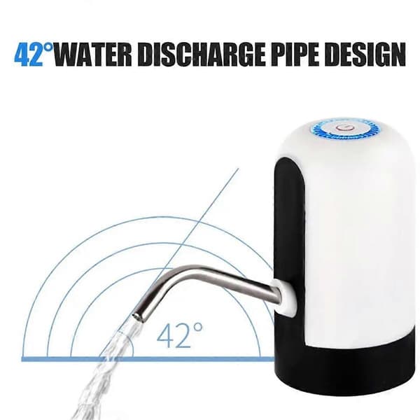 Vit/Svart Vattenflaskpump USB-laddning Automatisk Brytare Dricksvattendispenser