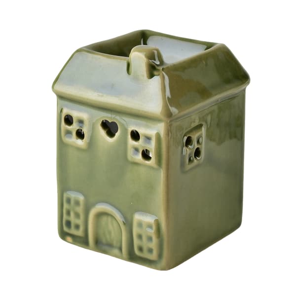 Ceramic Scent Lamp MONDEX House 6.5x6.5x9.5 cm Green 1 pc