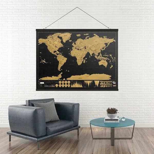 Resekart World Map Scratch Map - Size 82 X 59 Cm