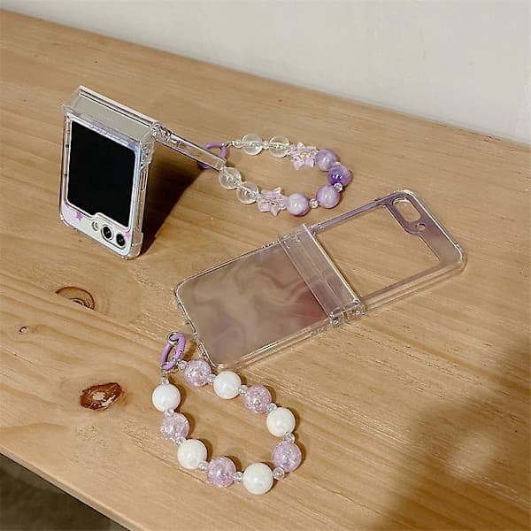 Samsung Galaxy Z Flip 5 Case, Cute Star Case With Wristband, Slim Shockproof Protective Case