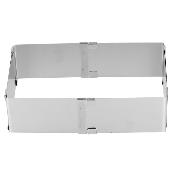 Rustfri Firkantet Moussering Justerbar Kakeform DIY Bakeverktøy 10 til 18cm