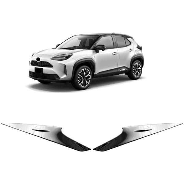 til Yaris 2020 2021 ABS Krom Forlygte Lampe Dæksel Trim Strip Øjenbryn Kåbe
