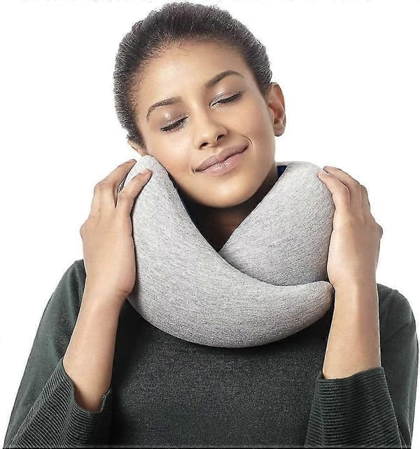 Lyxig resekudde med memory foam | Flygplanskudde, bilresekudde, nackstöd (midnattsgrå)