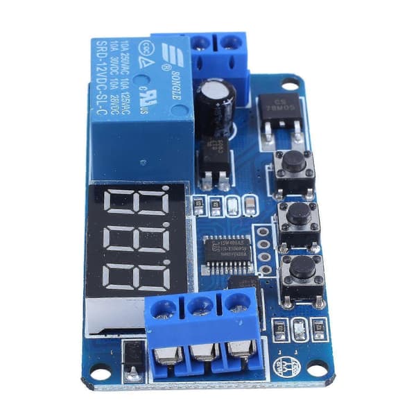 Automatisering DC 12V LED-display Digital Forsinkelsestimer Kontrollbryter Relémodul